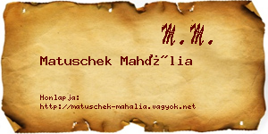 Matuschek Mahália névjegykártya